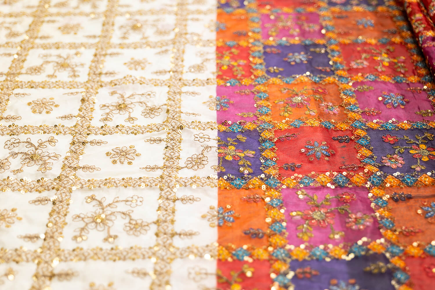 Flawless printing over sequin fabric Hanin DA188SL POS